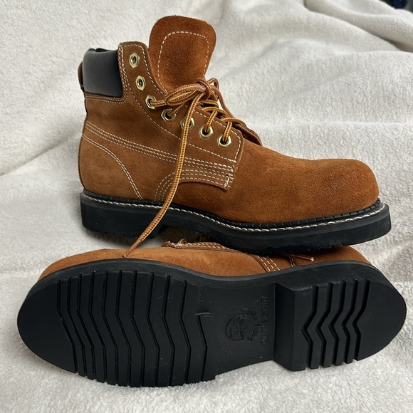 Cat's Paw Steel Toe Leather/ Suede Work Boots, ,Size 7.5 Lace Up High Tops NWOT - Picture 9 of 12